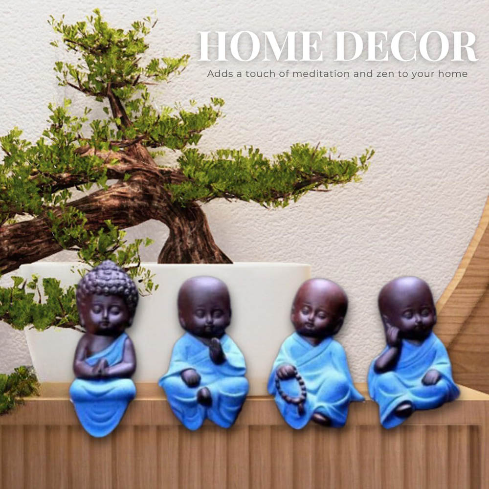 Marco Paul 4 Piece Resin Buddha Garden Ornament Image 2