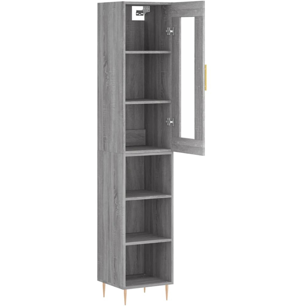 vidaXL Single Door 3 Shelf Grey Sonoma Highboard Image 4