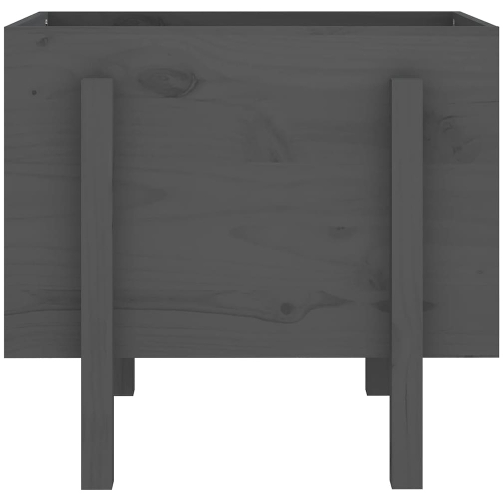 vidaXL Grey Solid Pine Wood Garden Planter 57 x 62 x 50cm Image 4