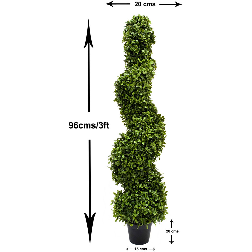 GreenBrokers Artificial Boxwood Spiral Tree 90cm Image 5