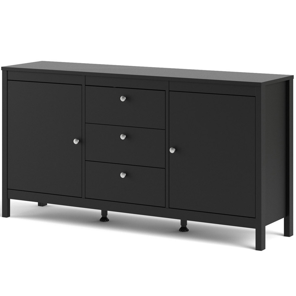 Florence Madrid 2 Door 3 Drawer Matt Black Sideboard Image 3