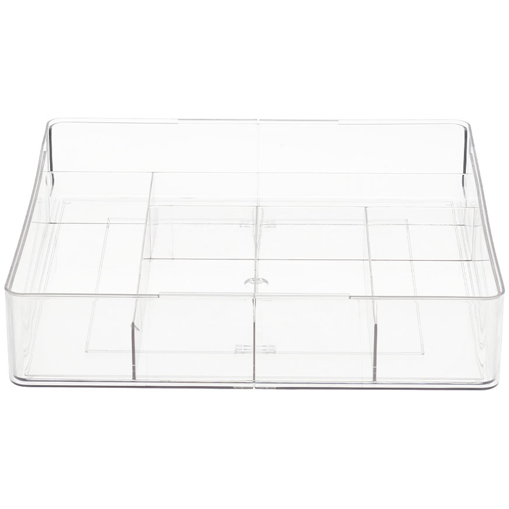 Living and Home Clear Expandable Drawer Organiser with 6 Compartments Image 2