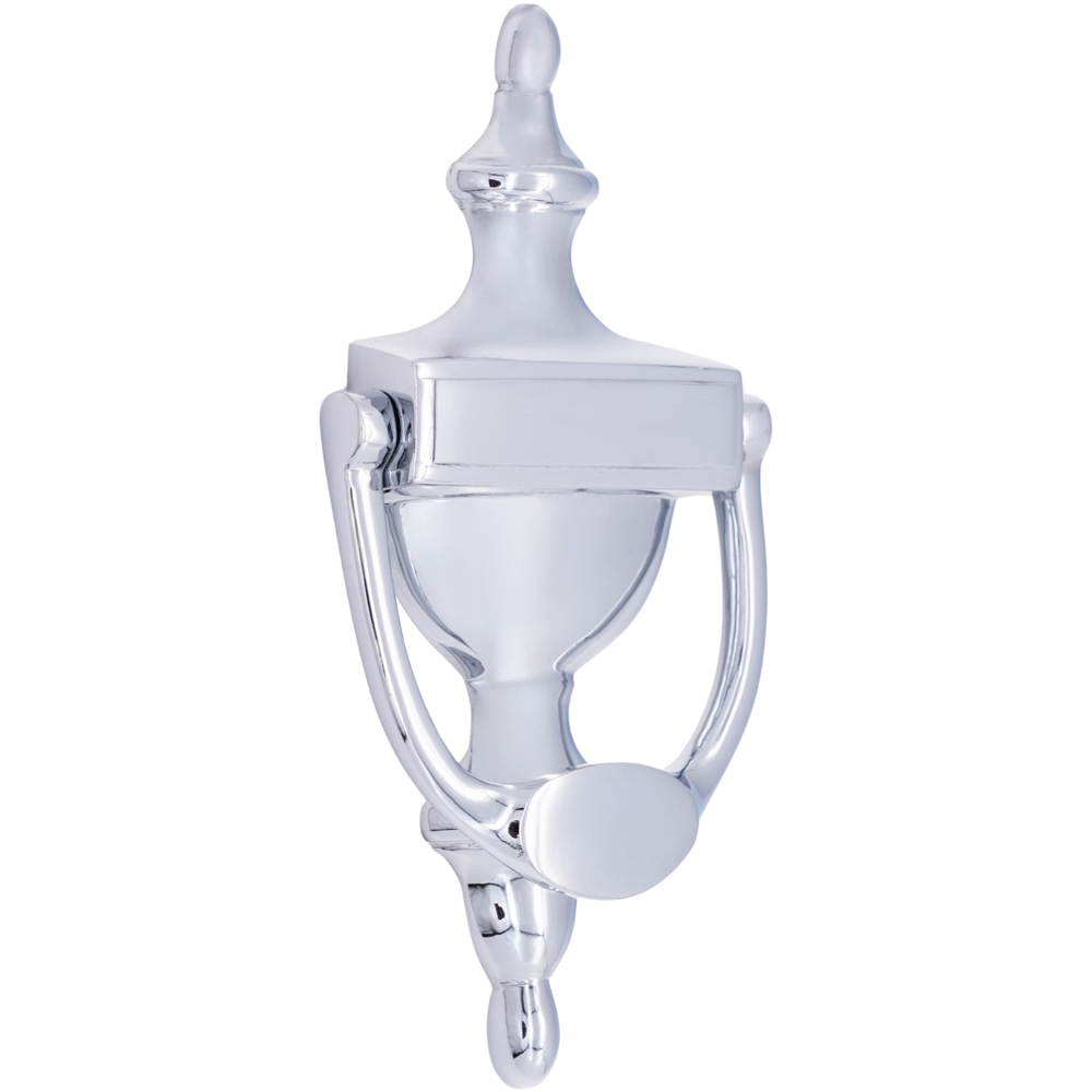 Spira Brass Polished Chrome Victorian Small Door Knocker Image 1