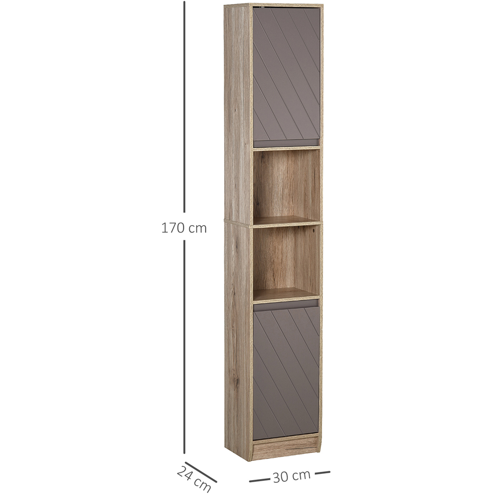 HOMCOM 2 Door S Shelf Bathroom Floor Cabinet Image 9