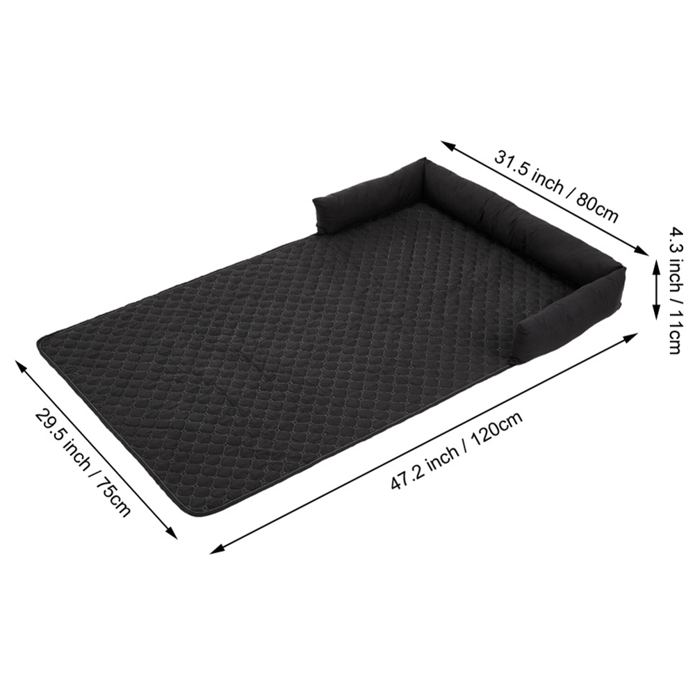 H&O Direct Black Waterproof Bolster Pet Mat 75 x 120cm Image 5