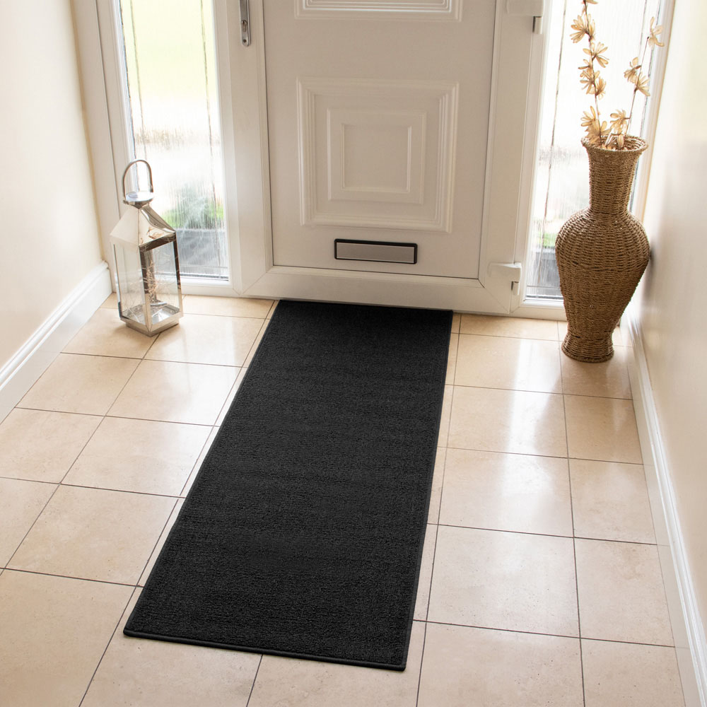 JVL Eden Black Indoor Washable Runner 57 x 150cm Image 2