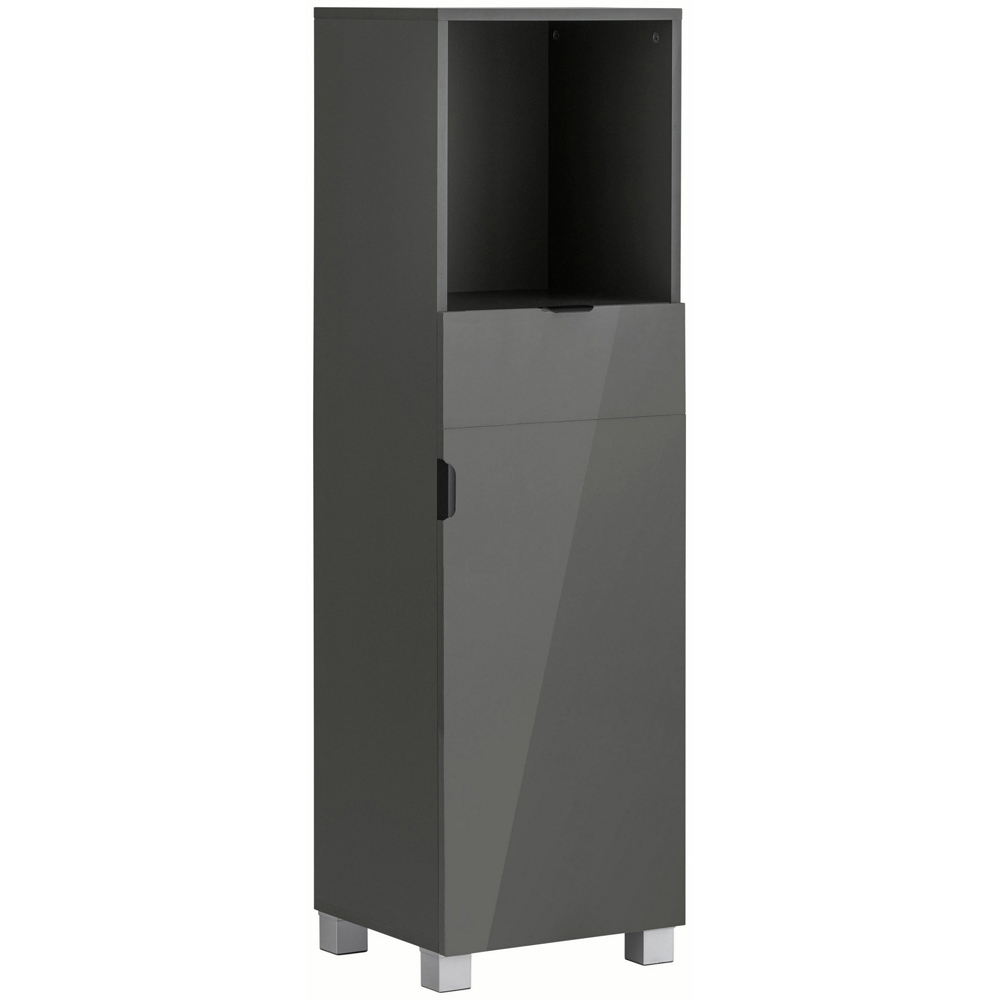 Loft24 Altas Single Door Single Drawer Grey Midi Cabinet Image 2