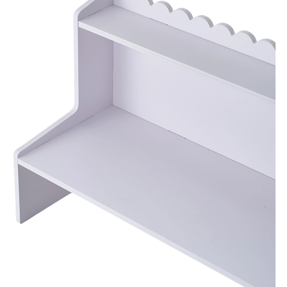 Living and Home 2 Shelf White Desktop Storage Shelf with Raised Base Image 4