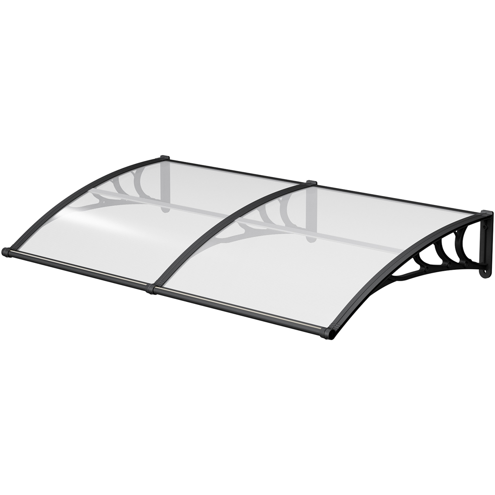 Living and Home Black Door and Window Outdoor Awning with Water Channel 2 x 1m Image 2