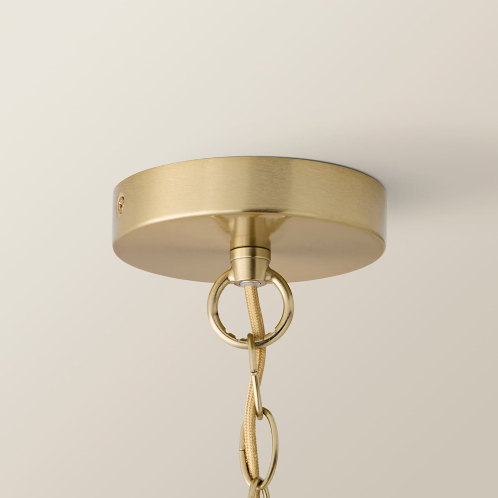 ValueLights Darcy Frosted Textured Shade Brushed Gold Chandelier with Bulb Image 5