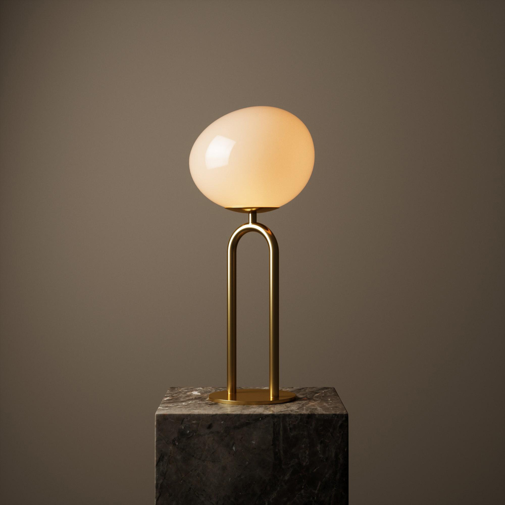 Nordlux Shapes Brass Opal Glass Shade Table Lamp Image 2