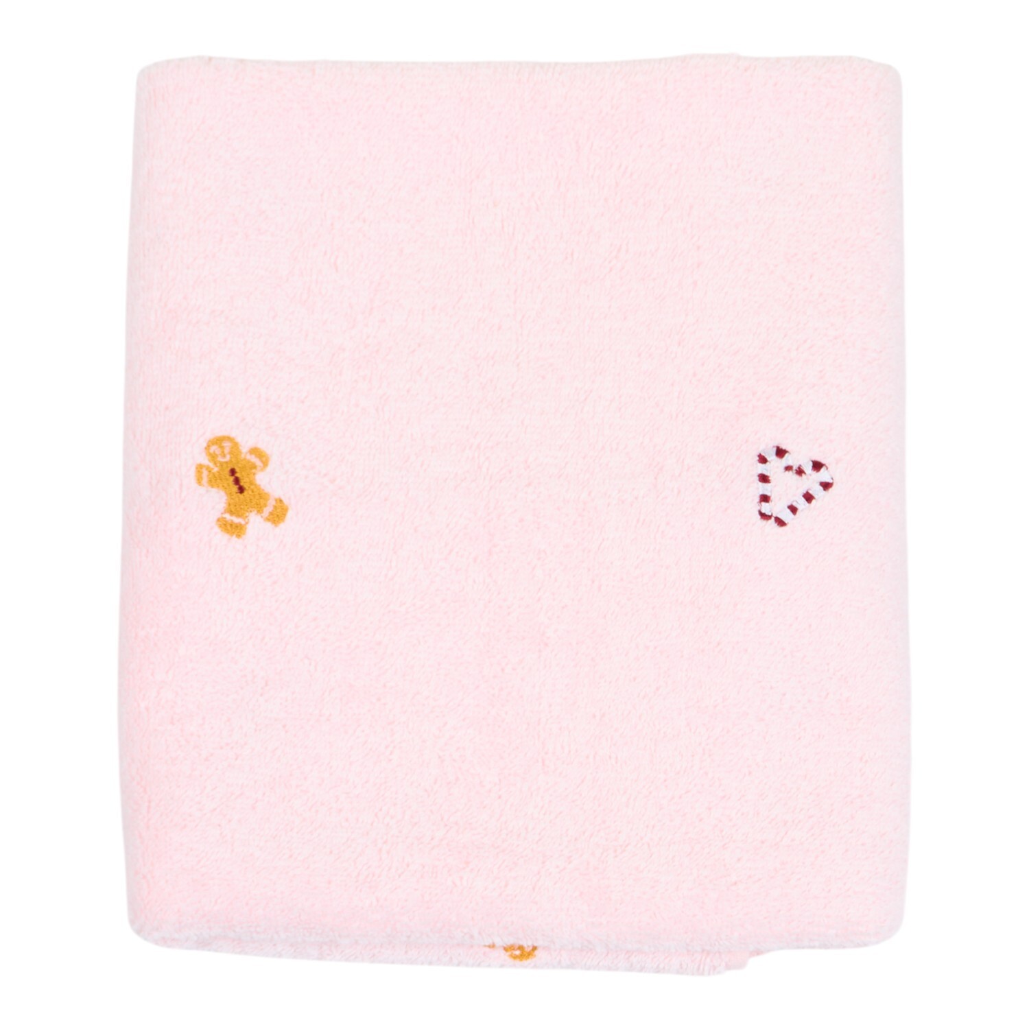 Gingerbread Man and Candy Cane Hand Towel Pink Image 3