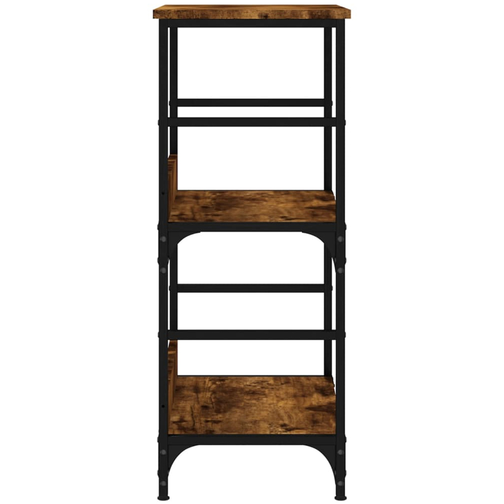 vidaXL 2 Shelf Smoked Oak Wooden Industrial-Style Bookcase Image 5