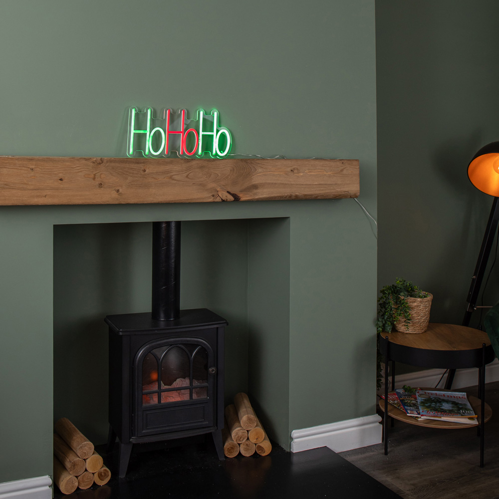 Samuel Alexander Red and Green Light Up Neon Ho Ho Ho Christmas Decoration Image 2