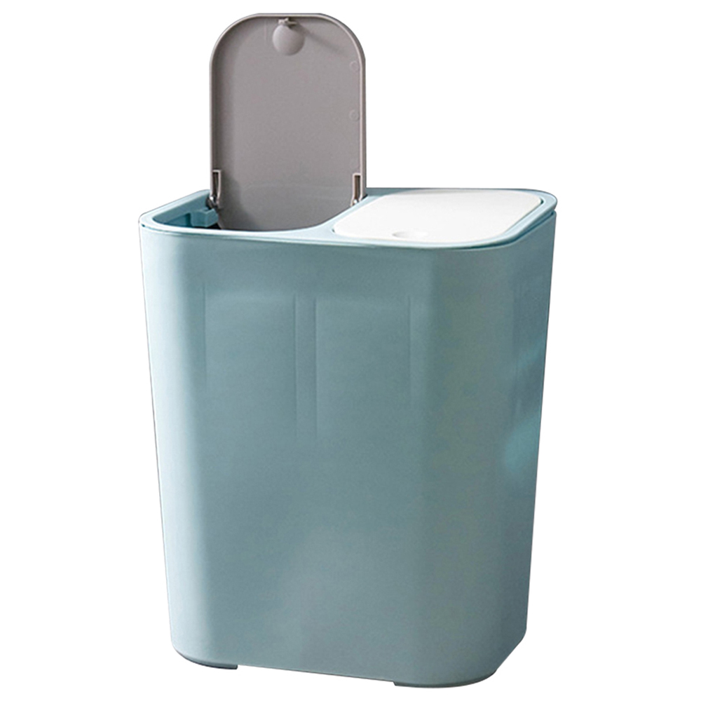 Living and Home Blue Double Recycling Bin with Pop Up Lid 15L Image 3