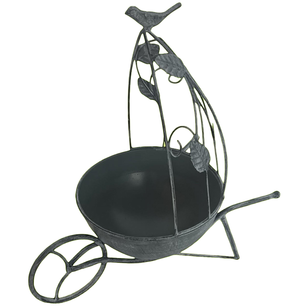 Acacia Home Grey Metal Garden Planter 36cm Image 1