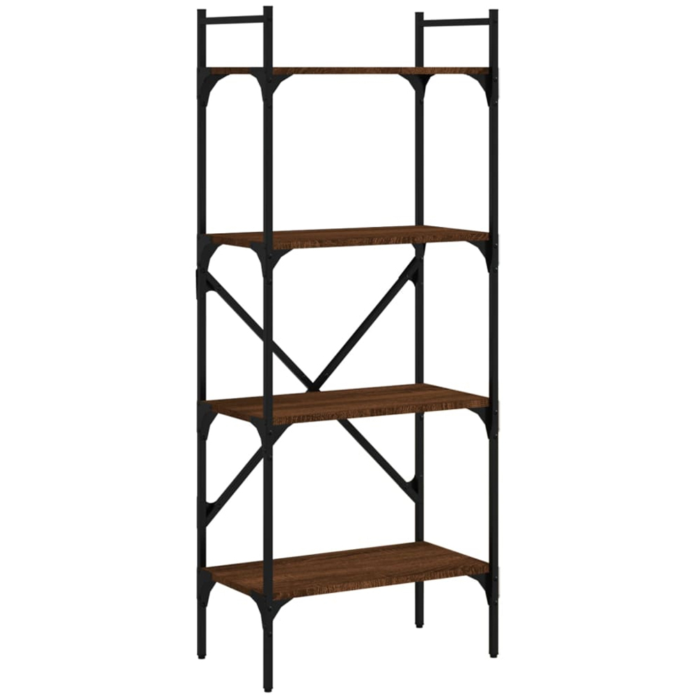 vidaXL 4 Shelf Brown Oak Bookcase Image 2