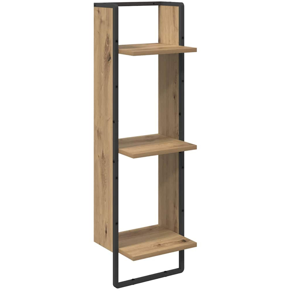 vidaXL 9 Shelf Artisan Oak Wall Shelf Set of 6 Image 7