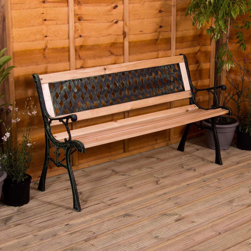 Garden Vida Cross Style Garden Bench Image 1