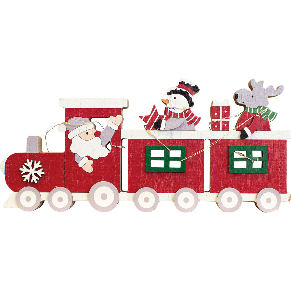 St Helens Red Battery Powered Christmas Train Ornament Image 1