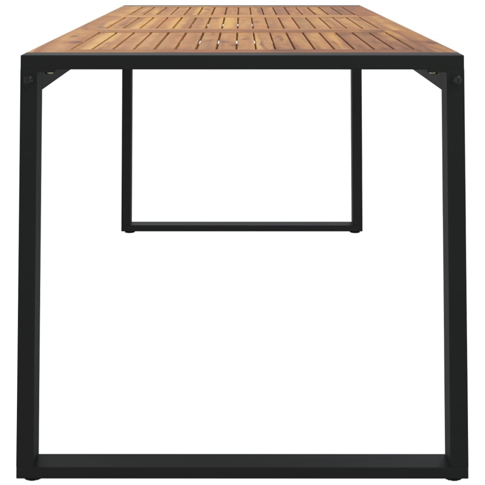 vidaXL Brown and Grey Solid Wood Acacia Garden Table with U Shaped Legs 180cm Image 4