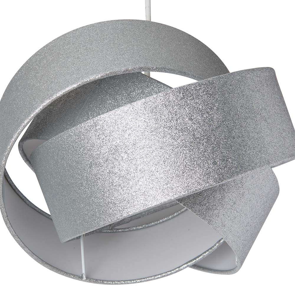 Wilko Silver Glitter Interlocking Light Shade Image 5