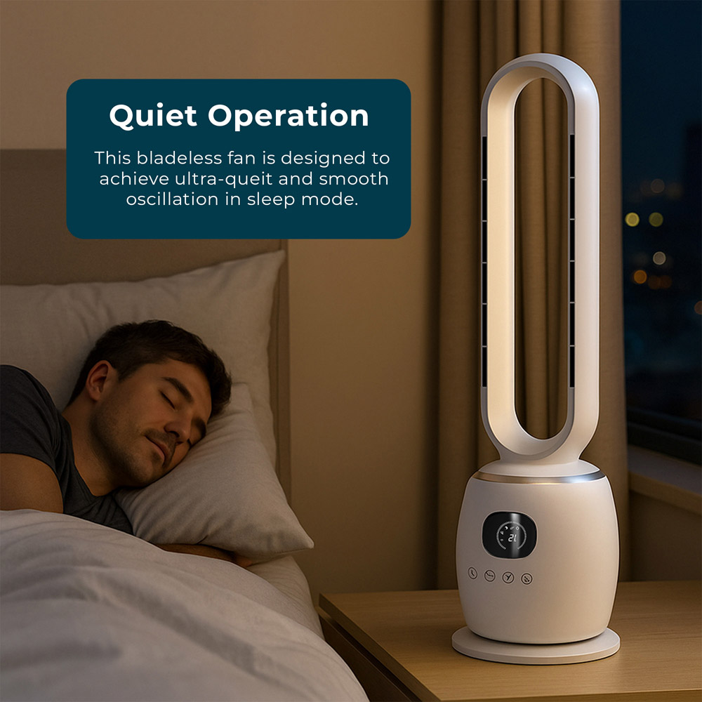 Jack Stonehouse White Bladeless Oscillating Hot and Cool Fan 34 inch Image 5