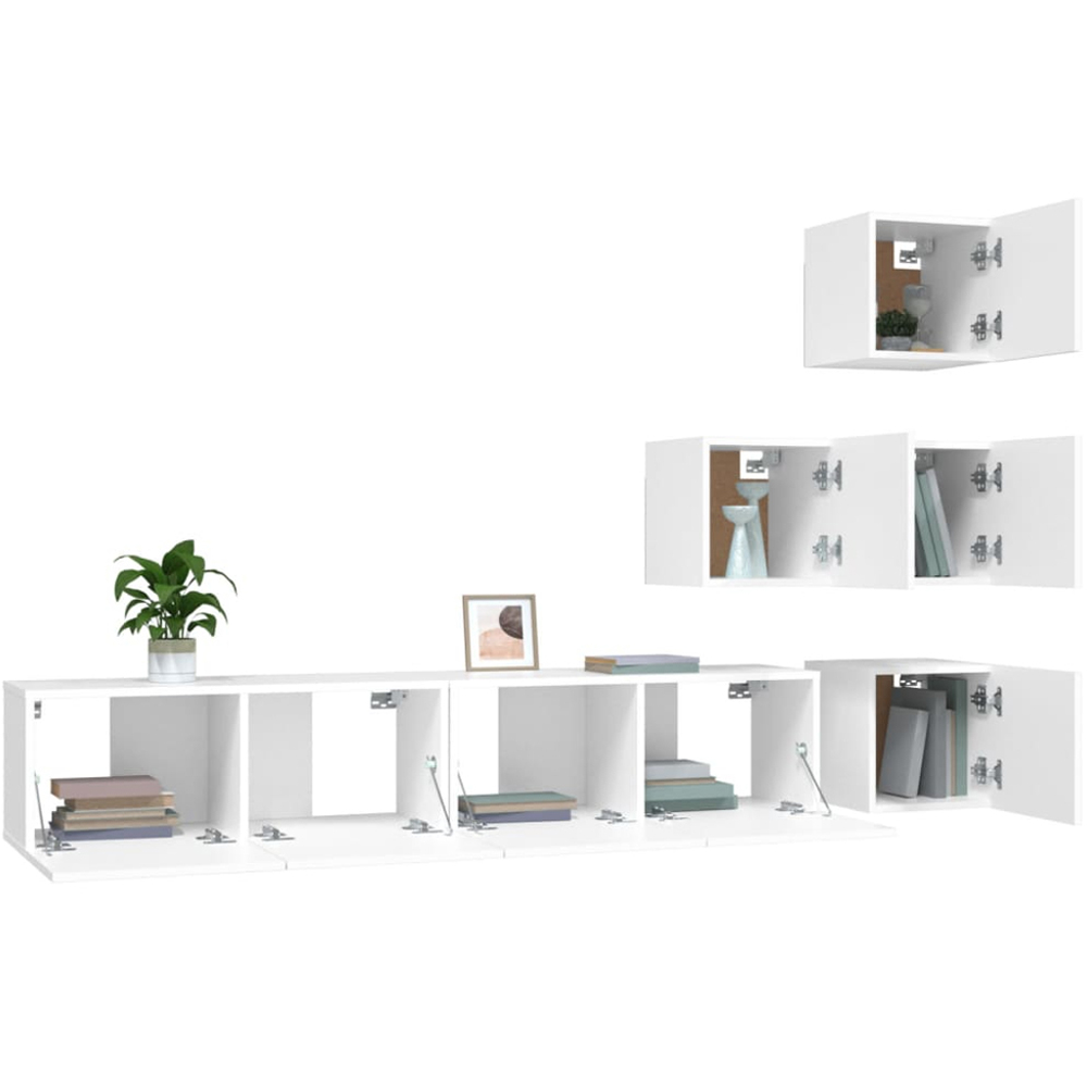 vidaXL 8 Door White Wall Mounted TV Cabinet Image 3