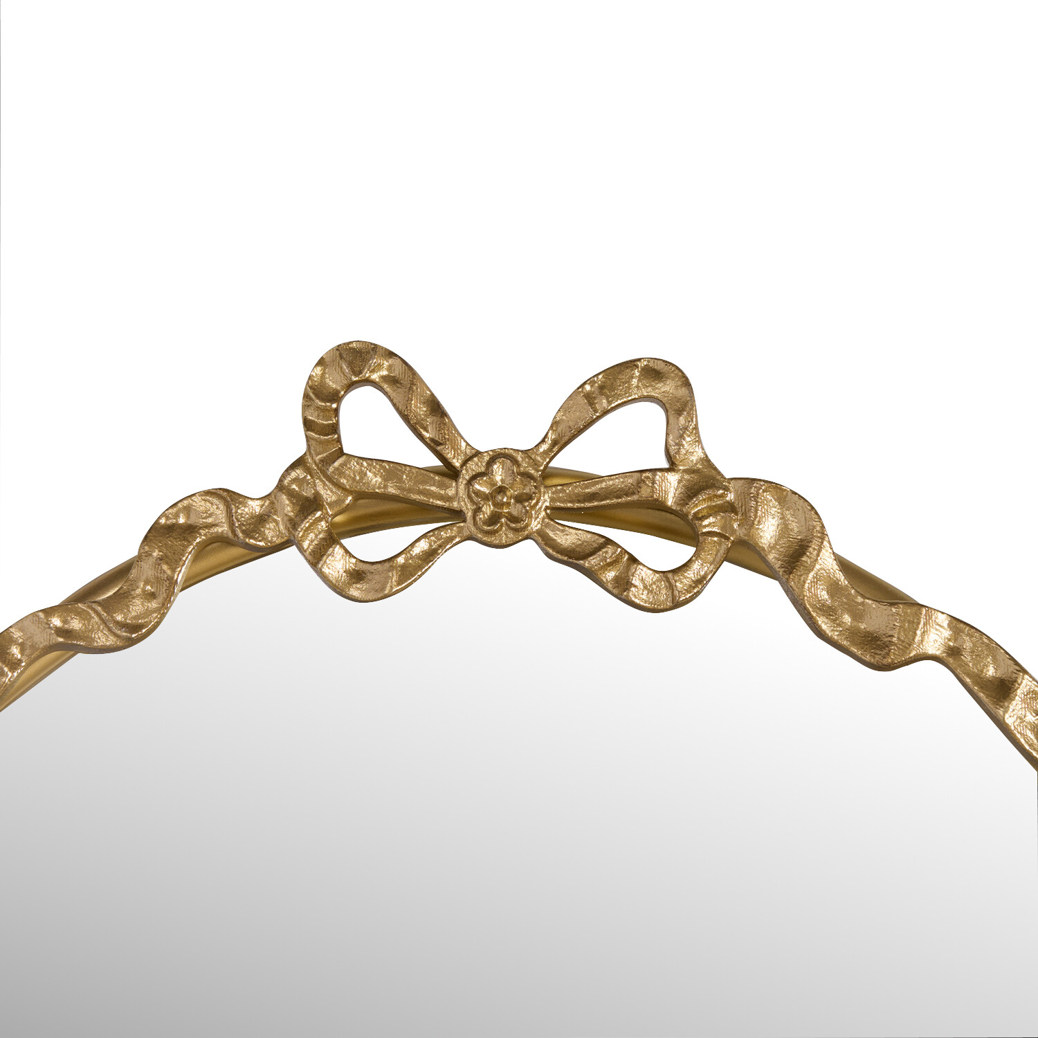 Bow Beaded Metal Dress Mirror Gold Image 9