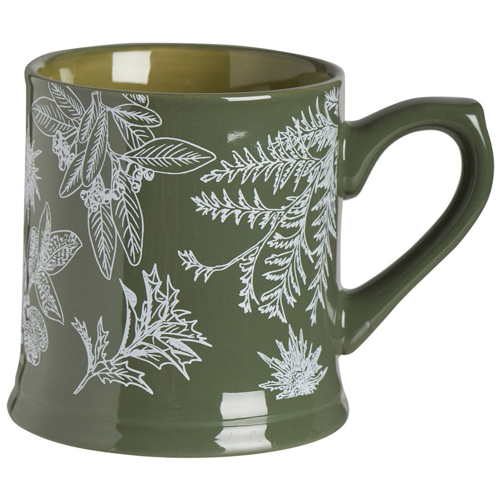 Wilko Dark Green Foliage Tankard Mug Image 1