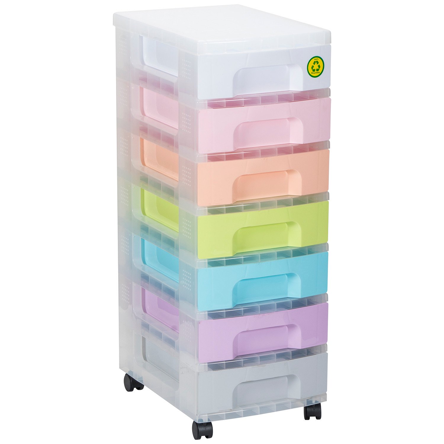 Really Useful 7 Drawer Pastel Tower Storage Unit Image 1