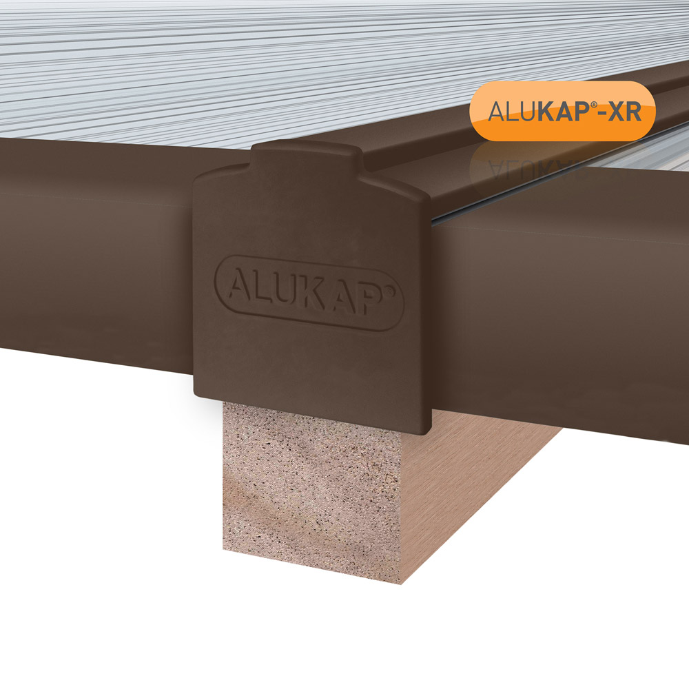 Alukap-XR 60mm Brown Aluminium Glazing Bar System 4.8m with 55mm Slot Fit Rafter Gasket Image 2