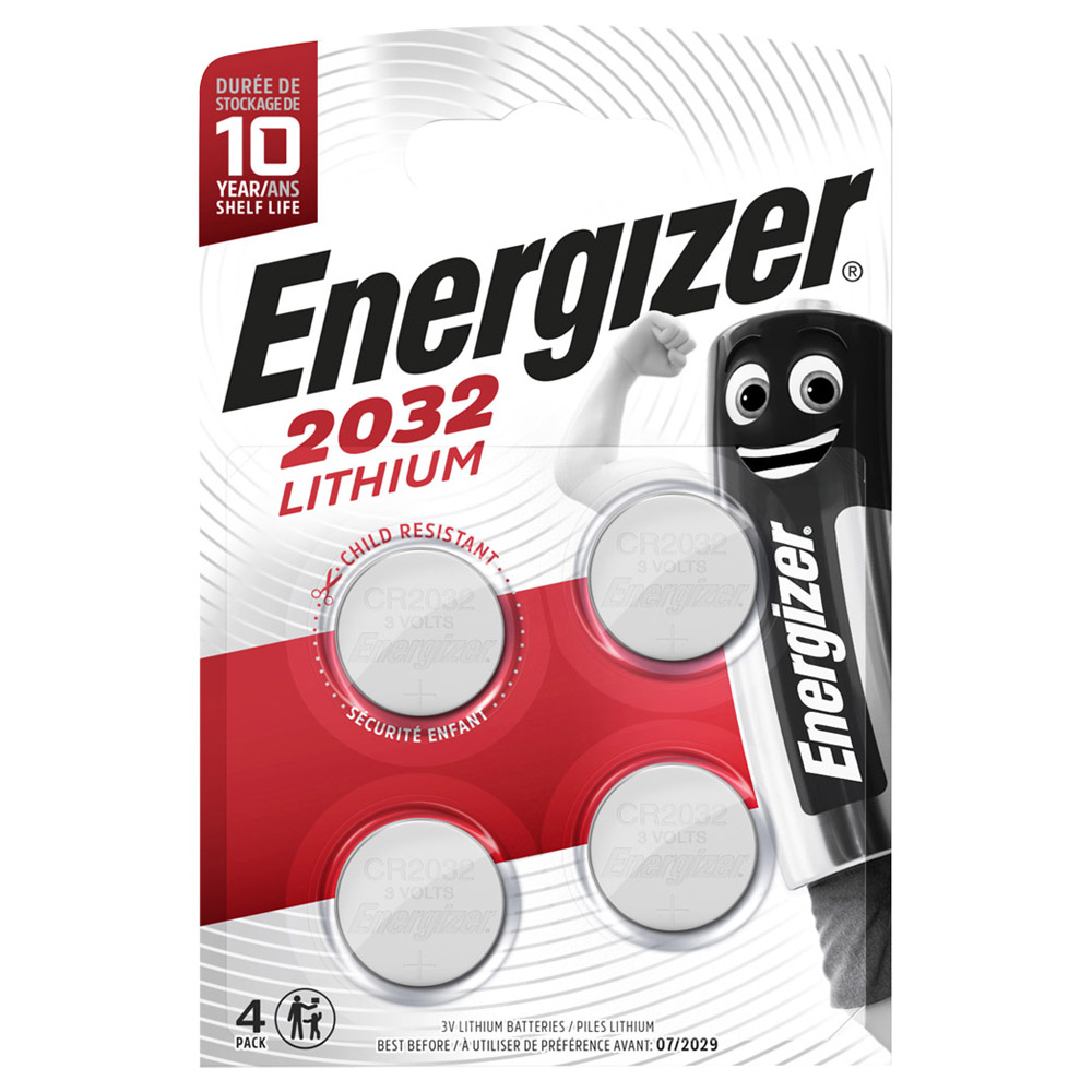 Energizer CR2032 4 Pack Lithium Coin Batteries Image 1