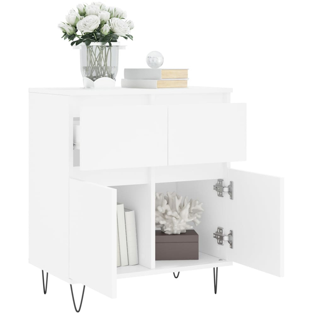 vidaXL 2 Door 2 Drawer White Sideboard Image 4