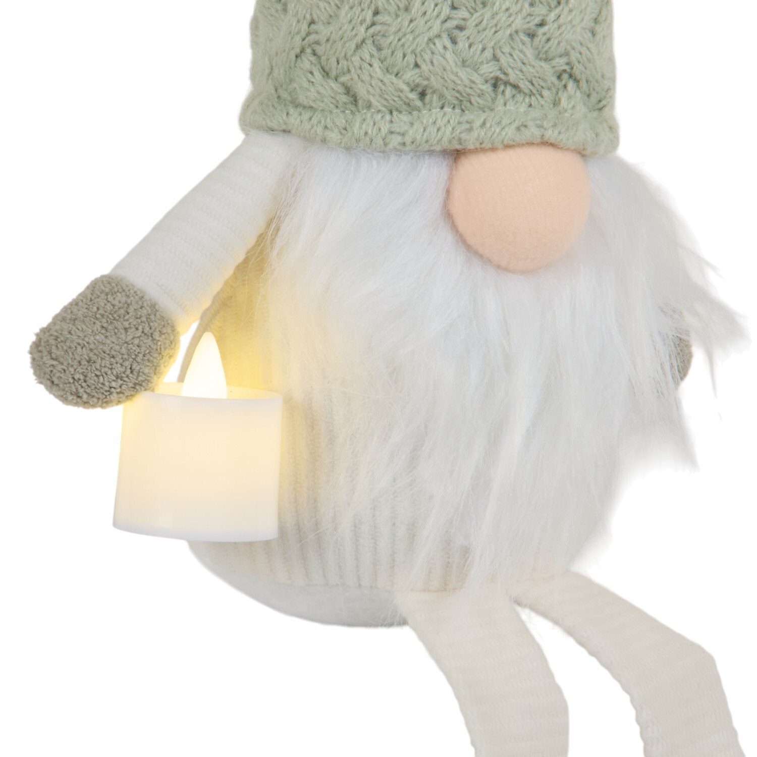 Knitted Sage Gonk with LED Candle Sage Image 3