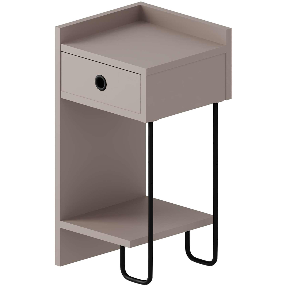 Decortie Sirius Single Drawer Single Shelf Mocha Grey Modern Left Module Bedside Table Image 2