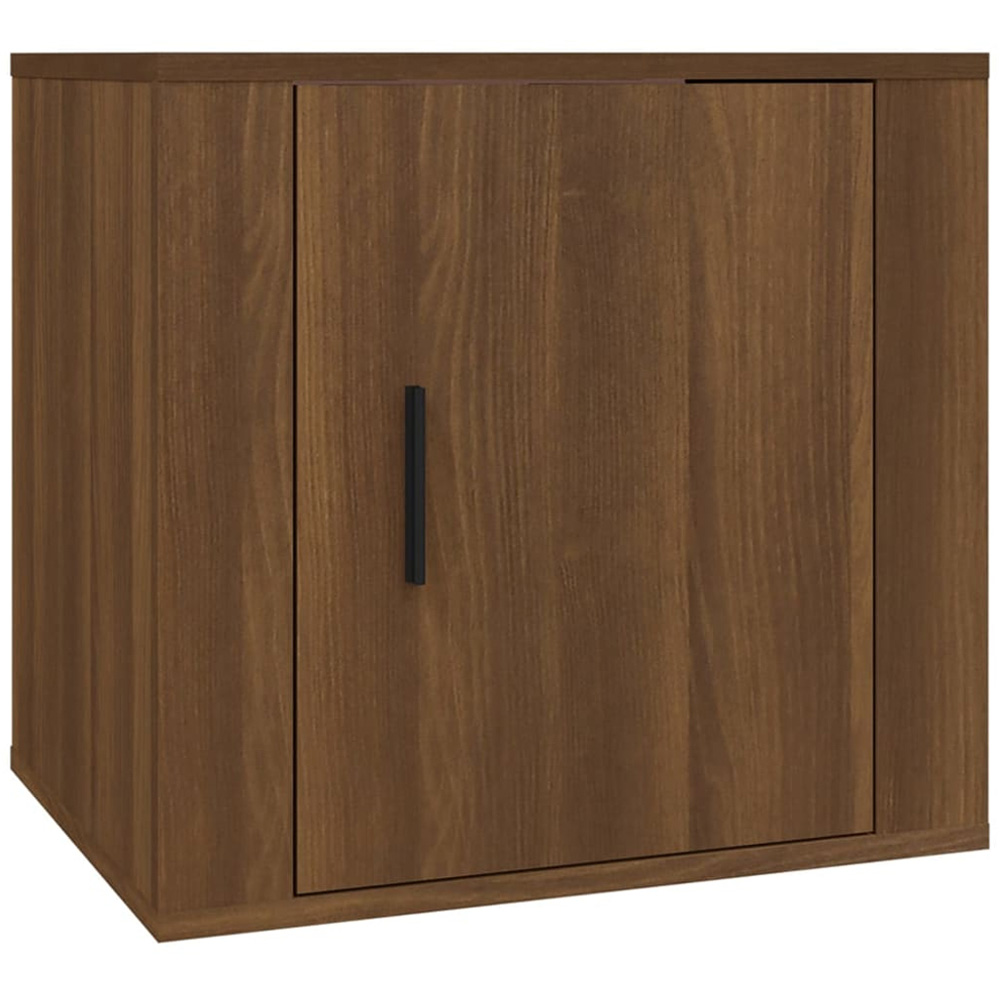 vidaXL Single Door Brown Oak Bedside Table Set of 2 Image 5