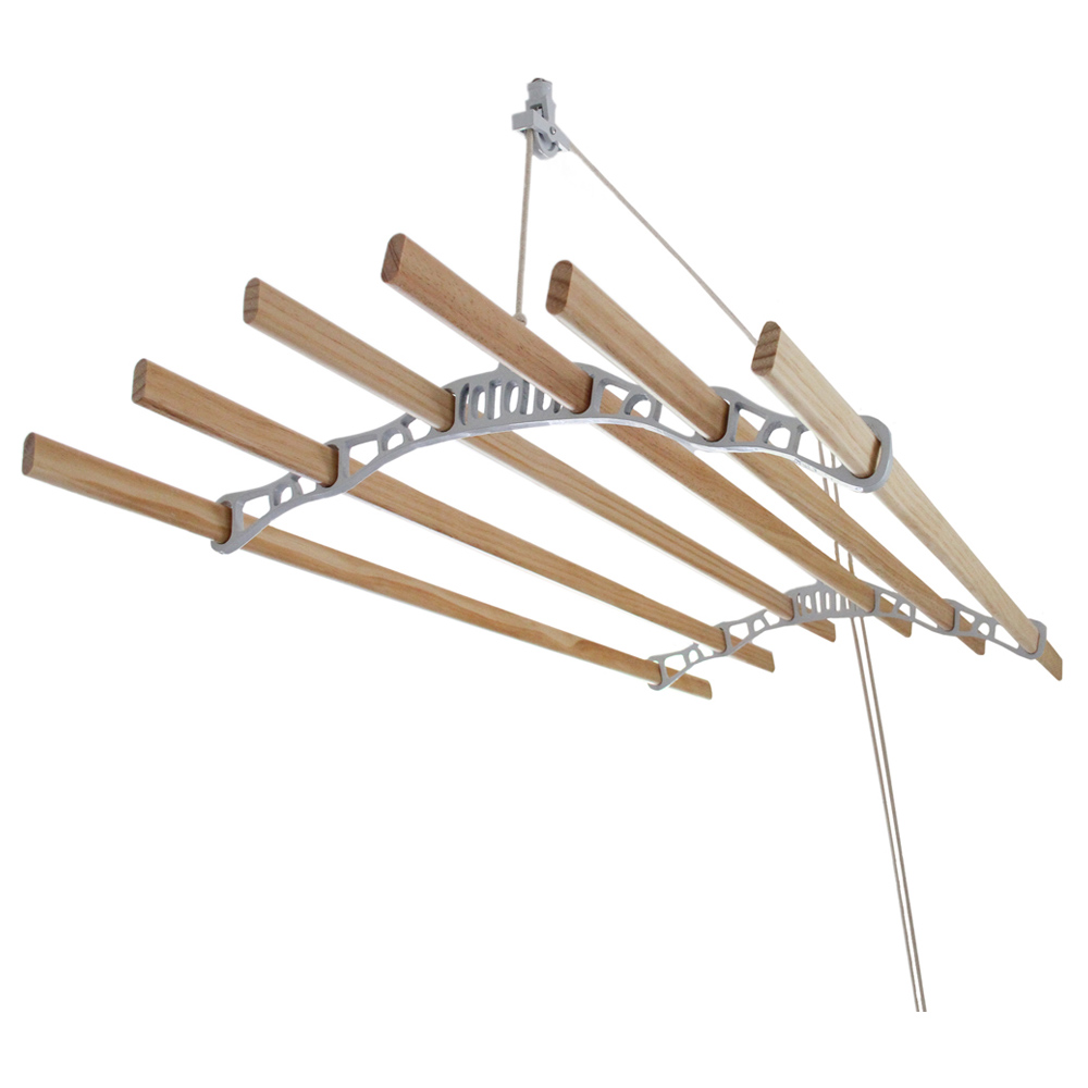 Monster Shop White 6 Lath Clothes Airer 1.2m Image 1