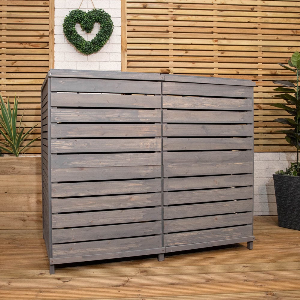 Samuel Alexander Grey Washed SA-BINS3 Double Bin Storage Back Panel 4 Pack Image 7