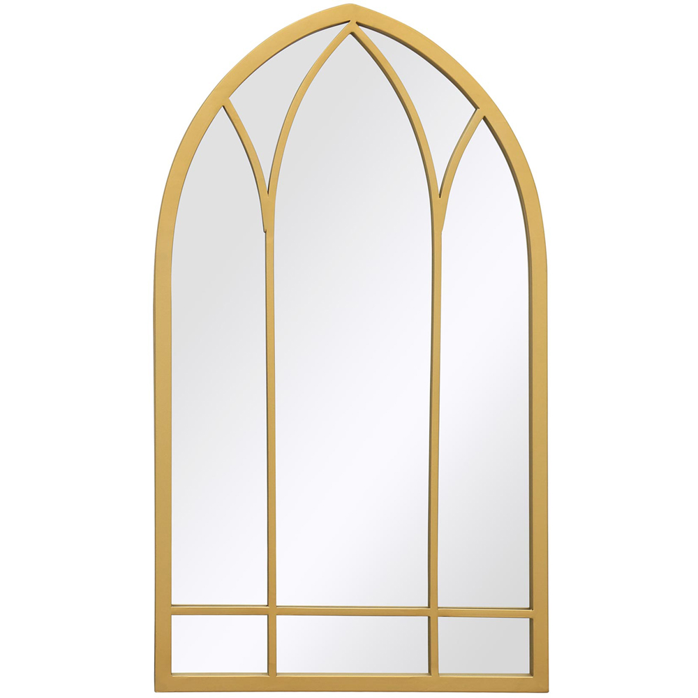 MirrorOutlet The Arcus Gold Framed Arched Garden Wall Mirror 83 x 48cm Image 1