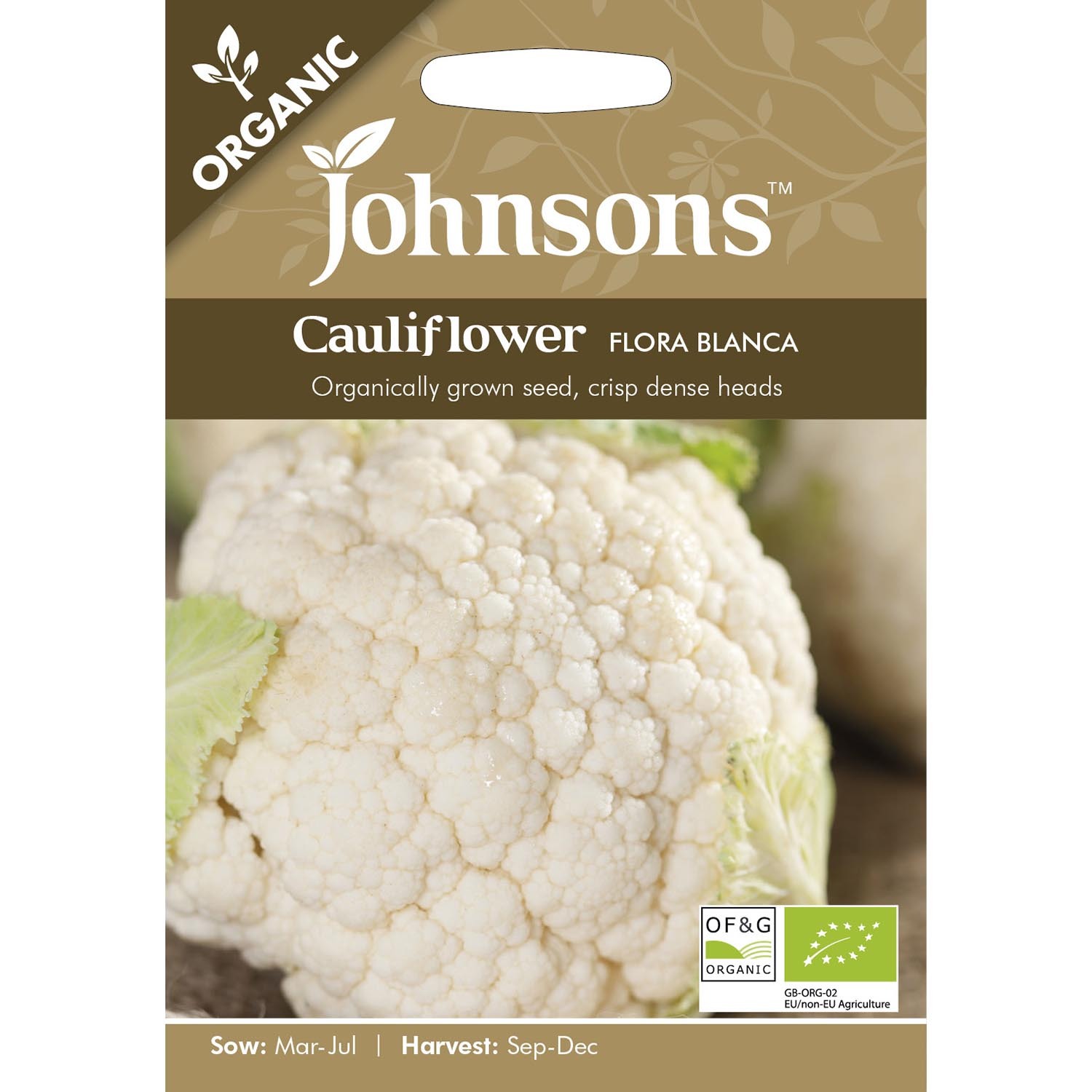 Johnsons Organic Flora Blanca Cauliflower Seeds Image 1