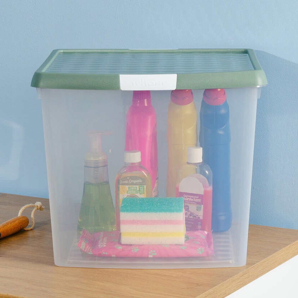 Wham Clear Storage Box with Clip Lid Green Milieu Image 5