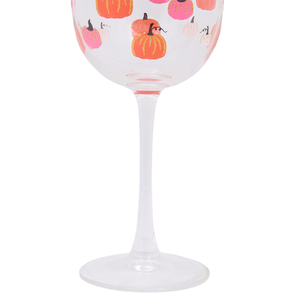 Gold Rim Pumpkin Wine Glass Image 3
