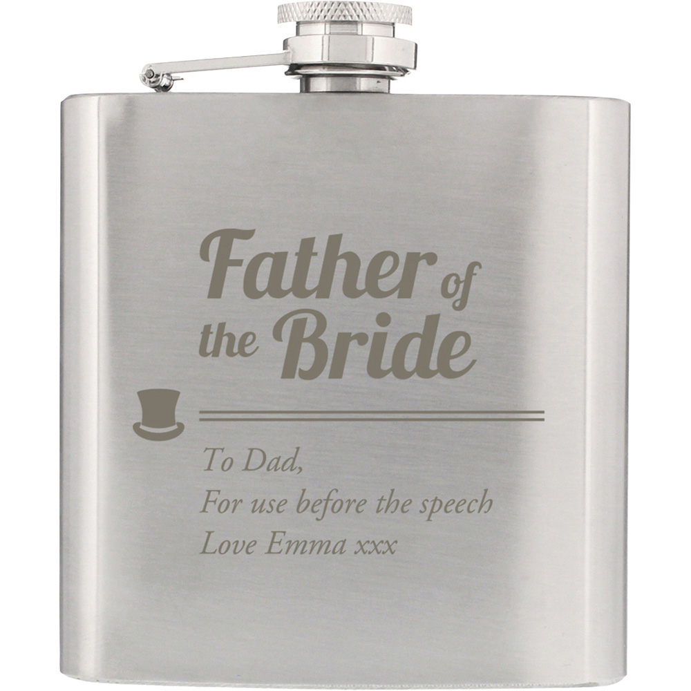 Personalised Memento Personalised Father of the Bride Hip Flask Image 1