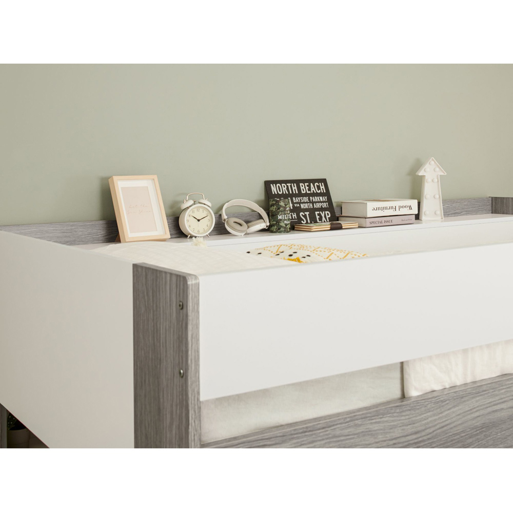 Flair Hampton White and Grey High Sleeper with Desk and Wardrobe Image 6