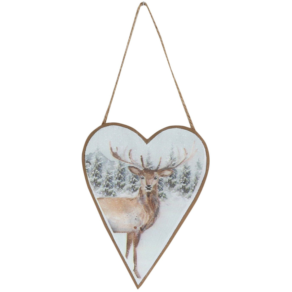 Hanging Heart Forest Reindeer Scene Image 3