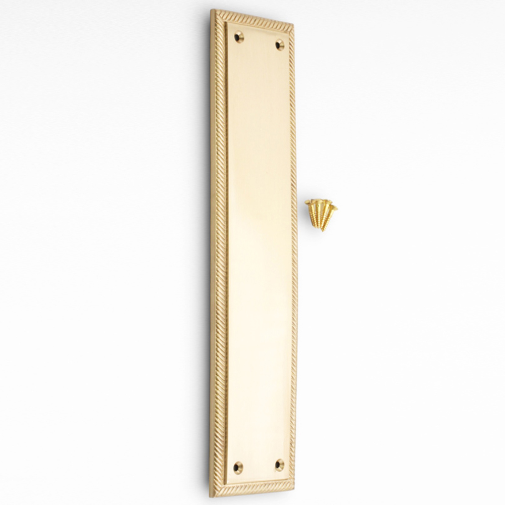 Spira Brass Georgian Plain Square Satin Brass Finger Plush Plate 300mm Image 3