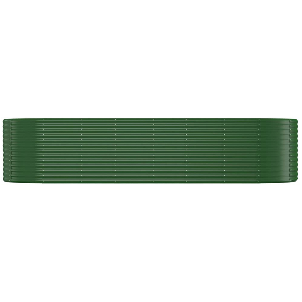 vidaXL Green Galvanised Steel Oval Raised Garden Bed 322 x 100 x 68cm Image 2