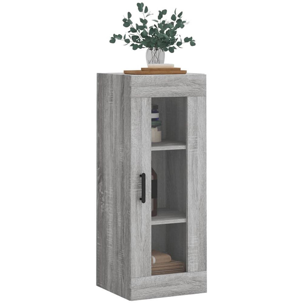 vidaXL Single Door 3 Shelf Grey Sonoma Wall Mounted Cabinet Image 3