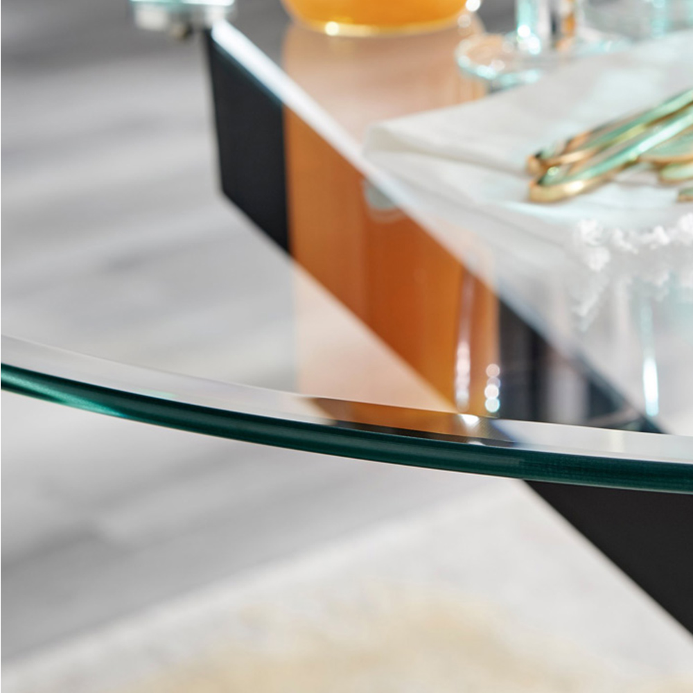 Furniturebox Arona Cesano 6 Seater Round Dining Set Green and Black Image 5